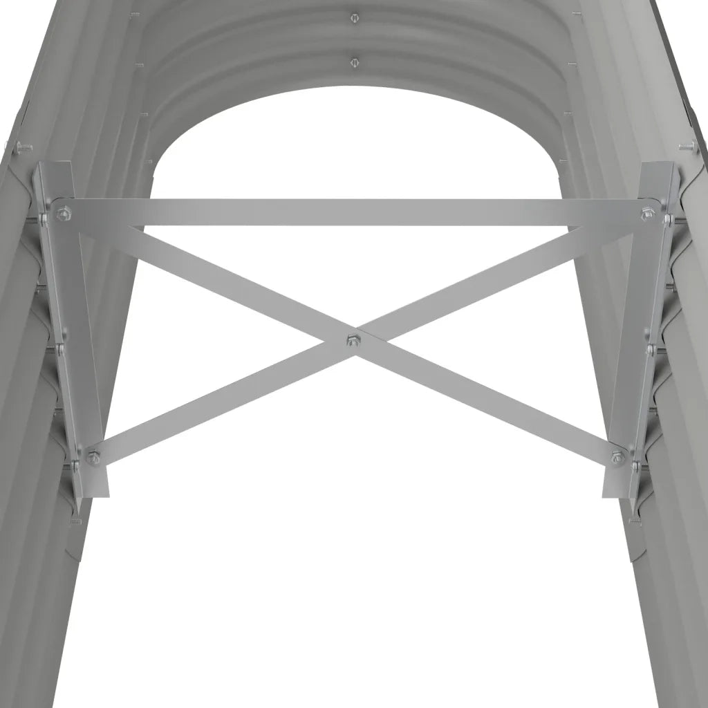 Fioriere | Cassetta per fiori | Letto Giardino Acciaio Zincato 152x40x36 cm Grigio