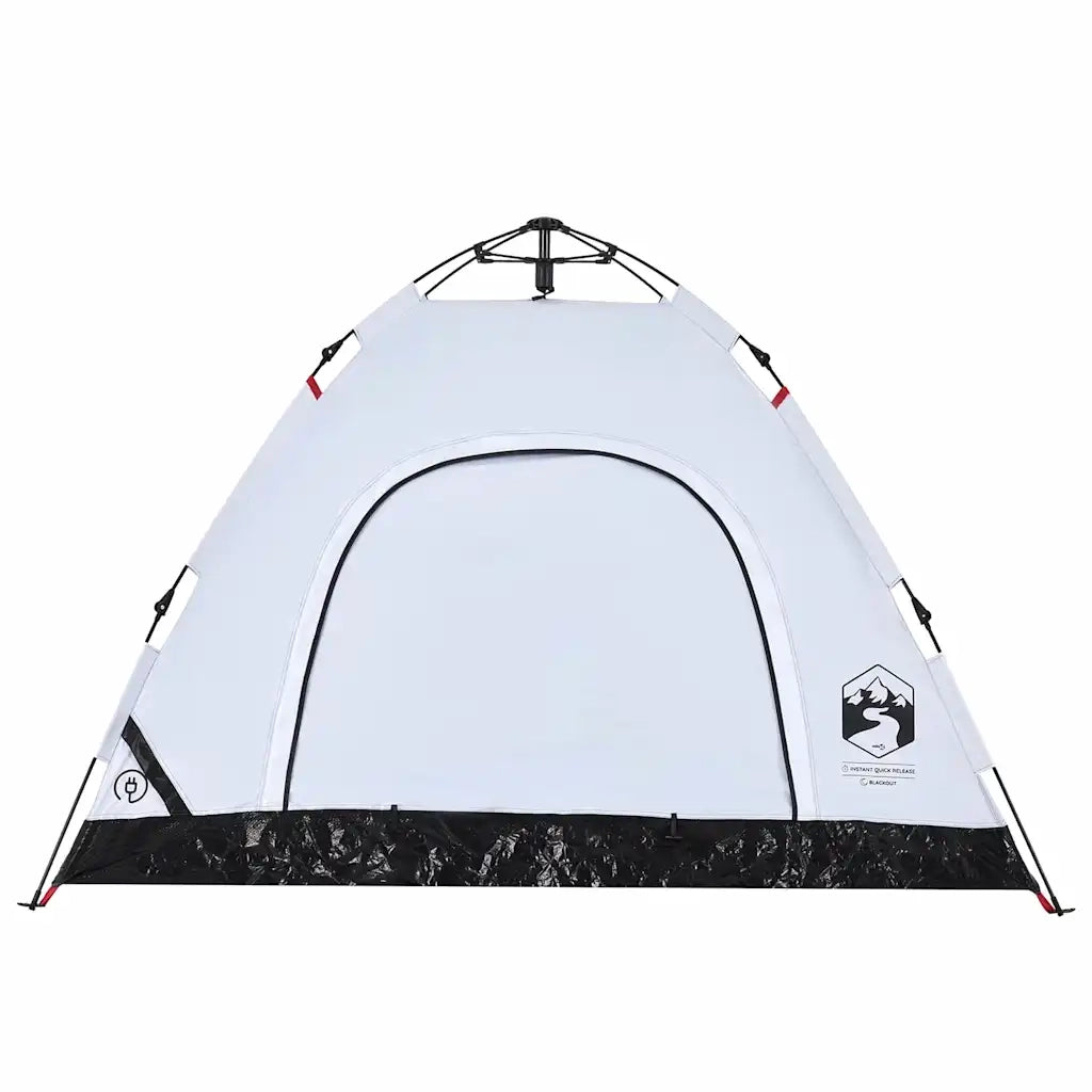 Tenda 3 Persone-Tenda da campeggio Bianca in Tessuto Oscurante a Rilascio Rapido 718296