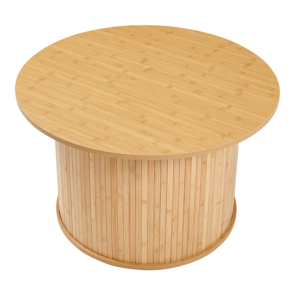 Tavolino Rotondo da Salotto Ledepid 48 x Ø80 cm - Naturale [en.casa]