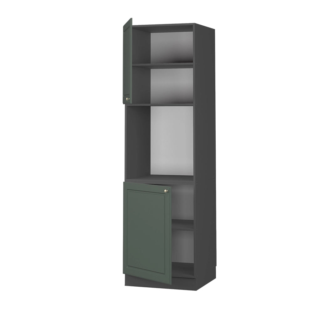 Mobile per forno da incasso Fame-Line Verde-oro rustico/Antracite 60 cm aperto Vicco