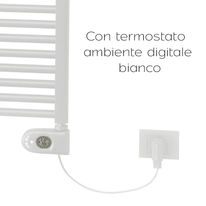 Termoarredo elettrico Tekno Digit nero opaco 70x40 cm 300w