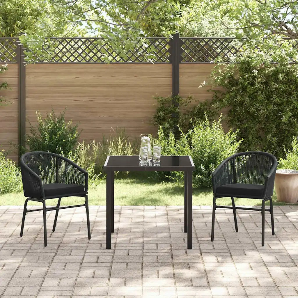 Set da Pranzo per Giardino 3 pcs Nero 3379345