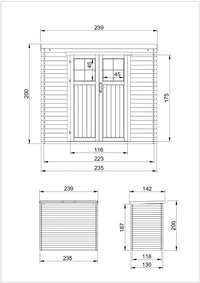 TIMBELA M310F+M310G Casetta da Giardino con porta con serratura di alta qualit?  - 2.6m2