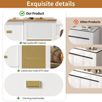 Isola cucina indipendente - Xylo - 120x73x90cm bianco ruote