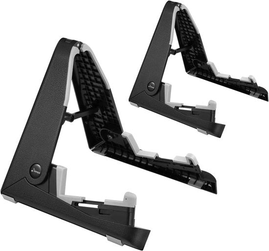 Standard A per chitarra acustica e elettrica - regolabile e portatile - pieghevole a doppia piega - leggero - con supporti in silicone - DS-2 (2 pezzi)