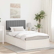 Letto con Testiera Rivestita Grigio chiaro 100 x 200 cm