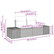 Set da Giardino 8 Pezzi con Cuscini Grigio Polyrattan
