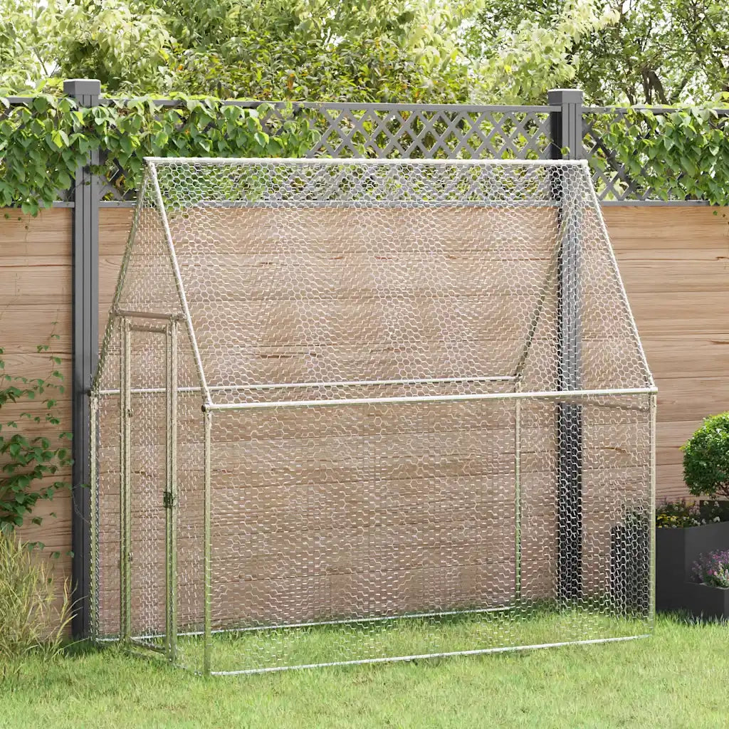Gabbia per Polli Argento 200x100x190 cm in Acciaio Zincato 172550