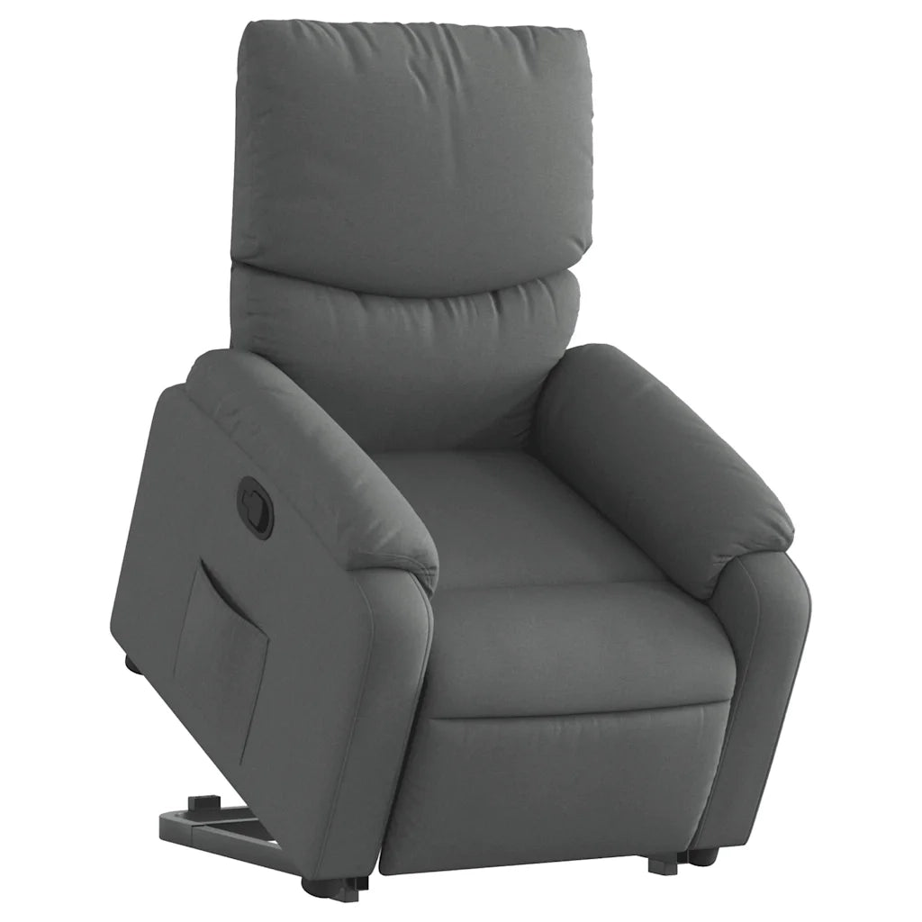 Poltrona | Sedia Relax Alzapersona Reclinabile Grigio Scuro in Tessuto