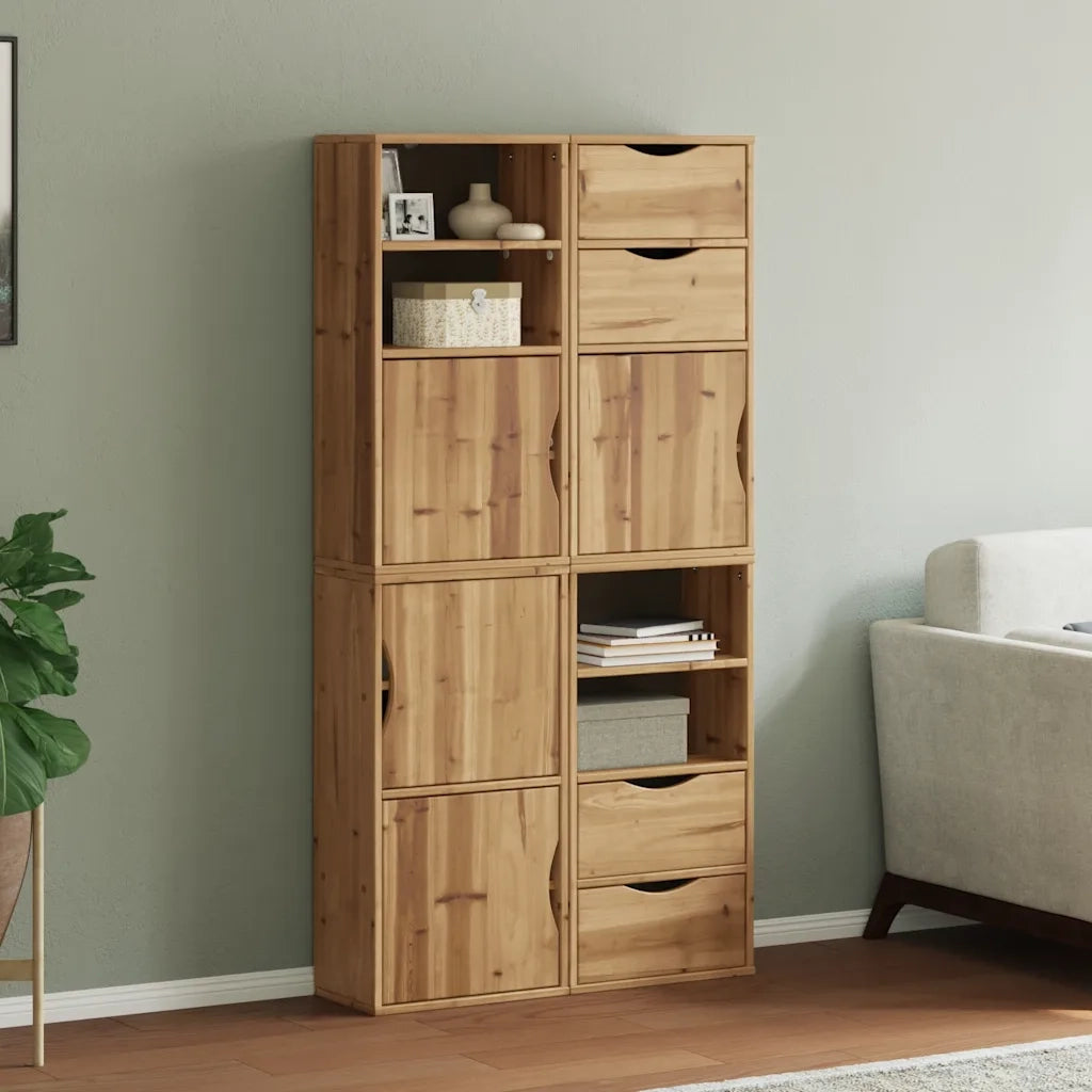 Armadietti Laterali 4 pz ODDA 40x24x79 cm Legno Massello Pino 3365348