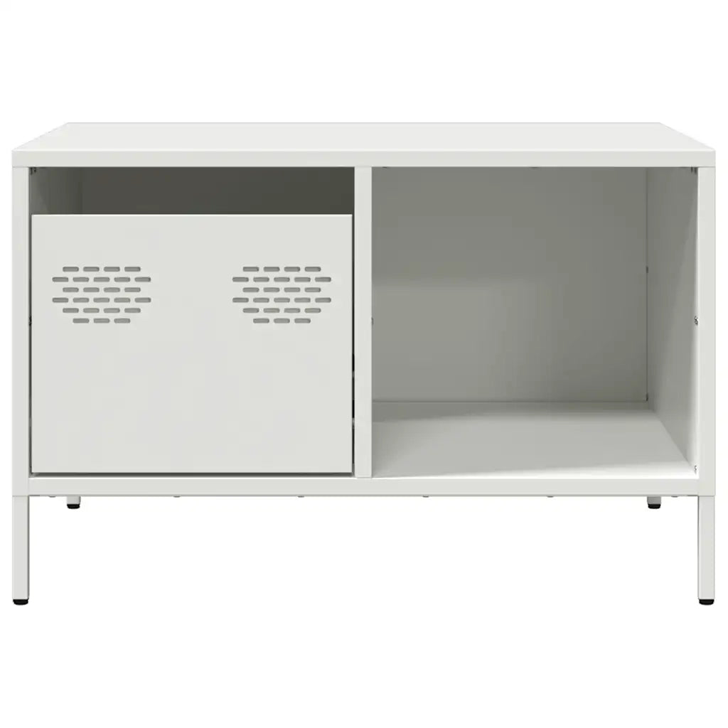 Tavolino Bianco 68,5x50x43,5 cm in Acciaio Laminato a Freddo 851285