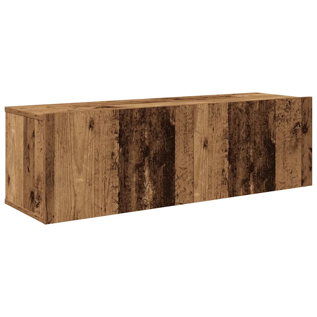 Set Mobile TV 4 pz Montato a Parete Legno Antico in Truciolato