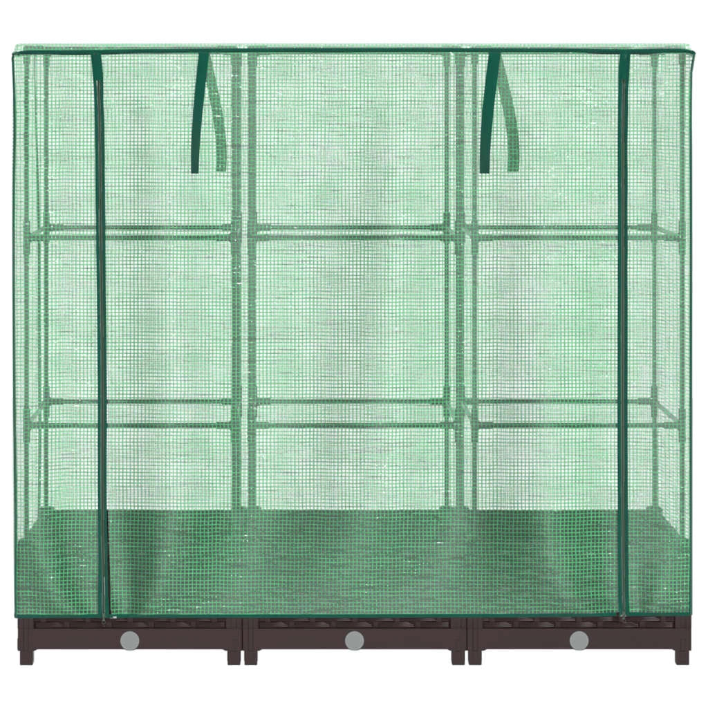 Aiuola rialzata/fioriera con copertura effetto rattan 120 x 40 x 123 cm Marrone 02_0038733