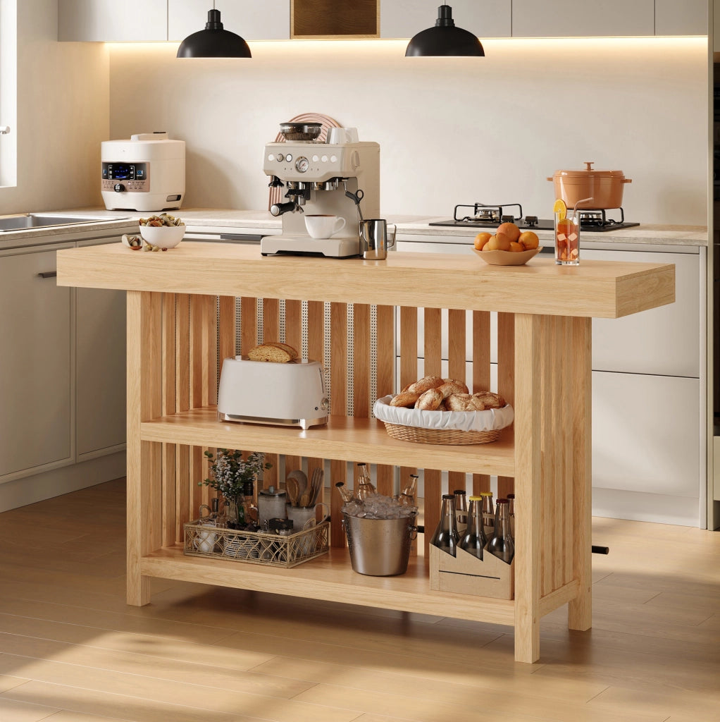 Tavolo Bar Compatto con Porta Piedi e Ripiani a 2 Livelli, 160x40x105 cm, MDF