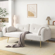 Divano letto 2 posti con schienale reclinabile a 3 posizioni; 155x85;5 cm; bianco