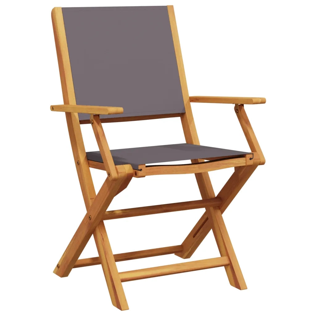 Sedie Giardino Pieghevoli 4pz Antracite Tessuto Legno Massello 3214577