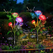 Illuminazione esterna a energia solare - LED rose - Acciaio inossidabile - Impermeabile all'acqua - Decorazione di giardino Illuminazione esterna