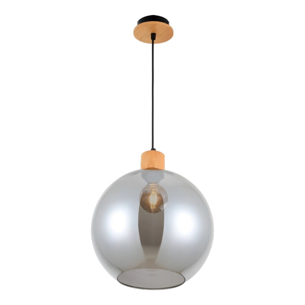 Lampada a sospensione Italux POTAN sfera fumé Ø30 E27