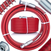 Tubo Alta Pressione per Verniciatura 30m Rosso – Acciaio Durevole, Flessibile | Pressione Max 228 bar, Filettatura 1/4"