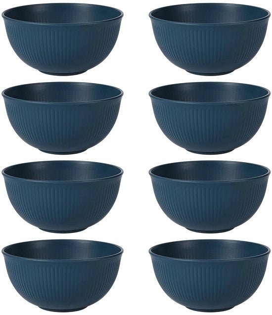 Collezione solida - 8 pezzi - Contenitori in plastica indeformabile - Contenitori riciclabili - Resistenti a microonde e lavastoviglie - 680 ml - Sostenibili e spazievendenti - Contenitori per colazione