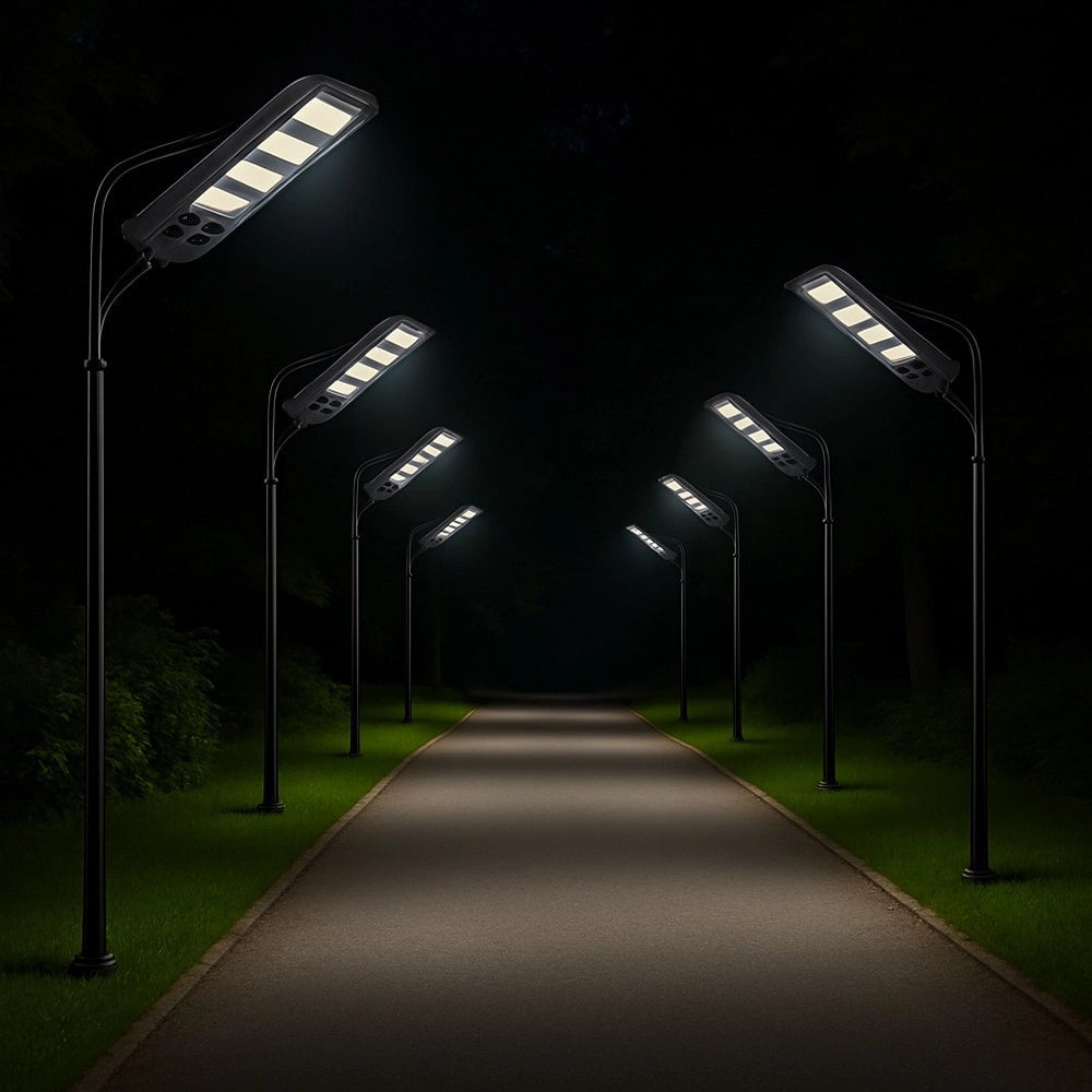 Trade Shop - Lampione Faro Led Solare 100w 160w 220w 300w Con Sensore Crepuscolare Prossimità Es-p-f -  220 Watt