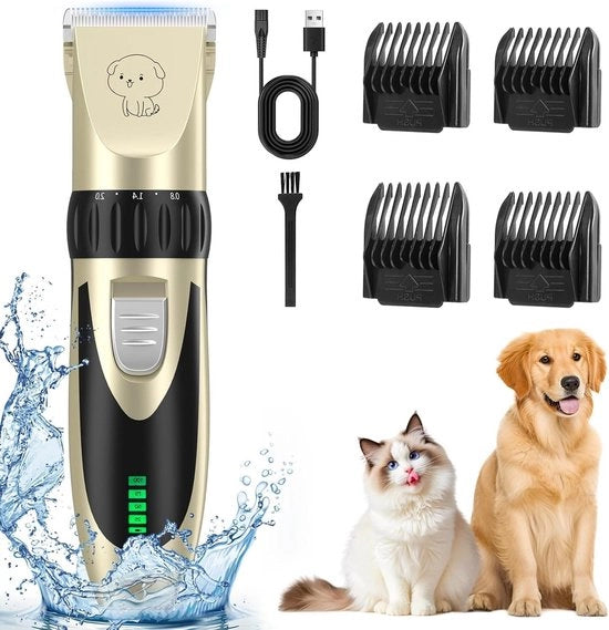 Elettrotruccatore silenzioso - tondeuse professionale per cani e gatti - lama per zampe e faccia - oro