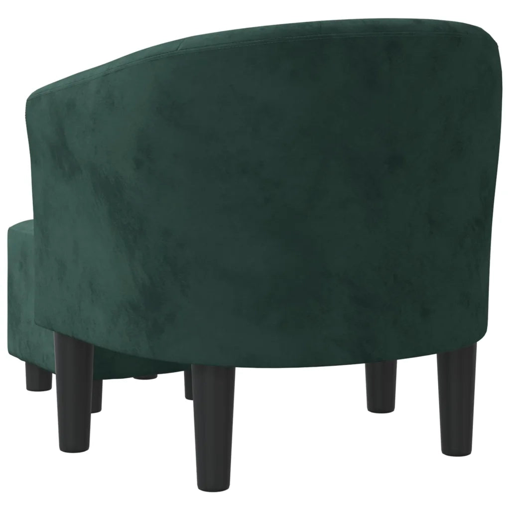Poltrona | Sedia Relax Cabriolet con Poggiapiedi Verde Scuro in Velluto