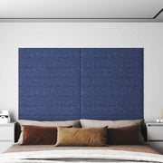 Testiera da Parete 12 pcs Blu 90 x 15 cm Tessuto