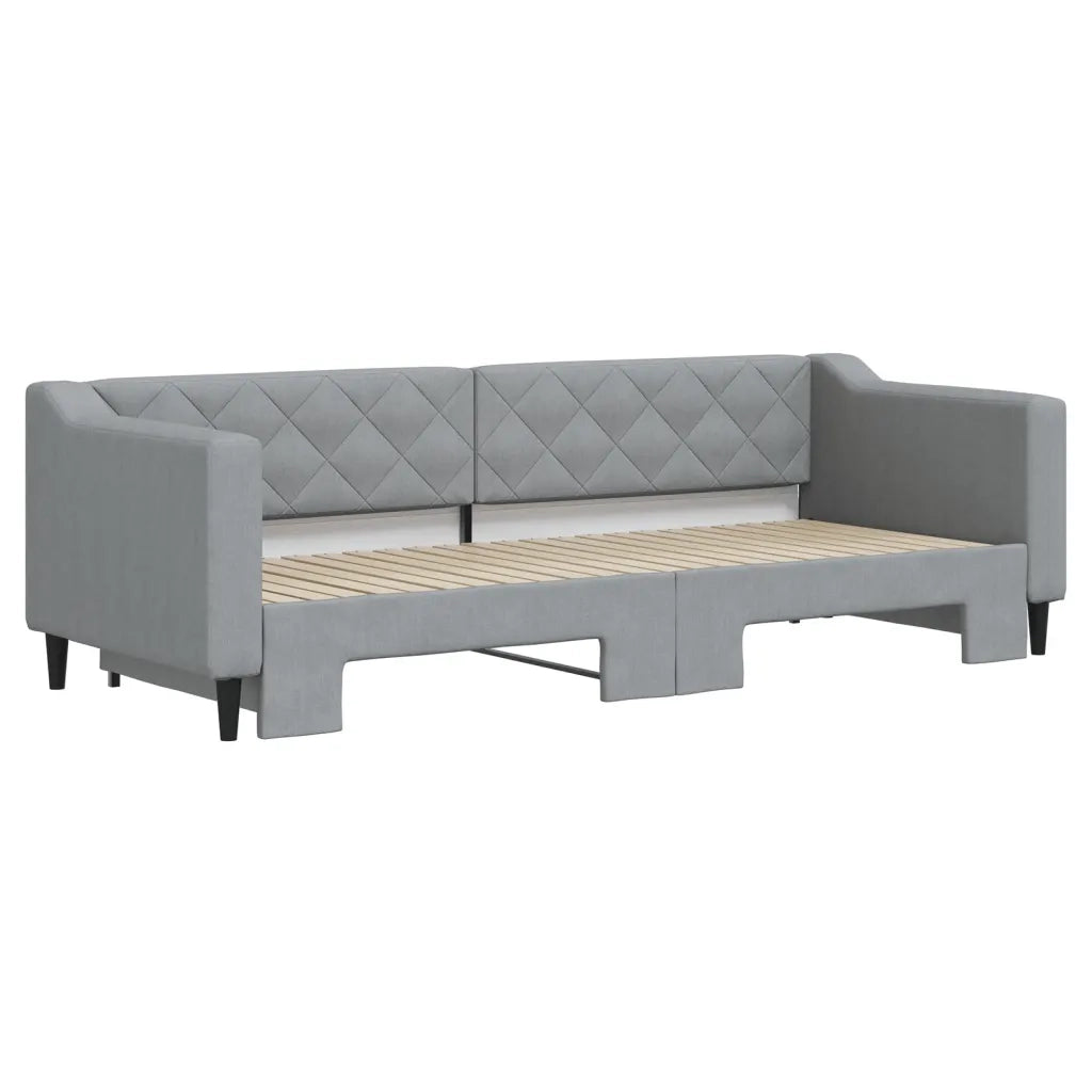 Divano letto | Sof¨¤ letto | Letto singolo Estraibile Grigio Chiaro 80x200 Tessuto