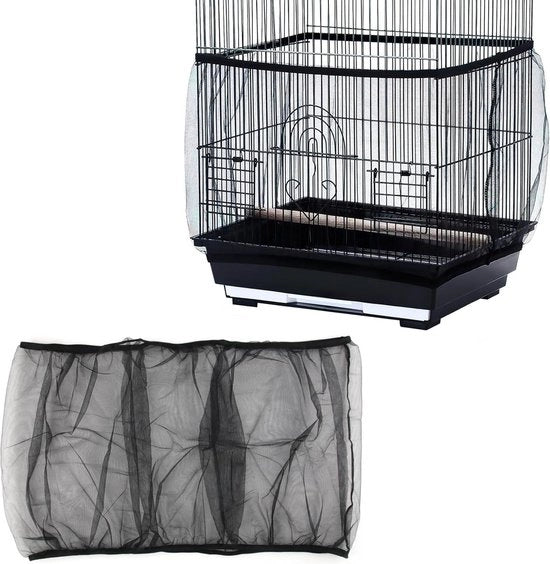 Copertura per gabbia da uccelli grande copertura universale per pappagalli rete di nylon regolabile tessuto in tessuto impermeabile facile da pulire.