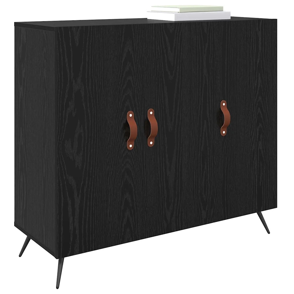 Credenza-Buffet-Armadio da cucina Rovere Nero 89,5 x 34 x 80 cm Legno multistrato