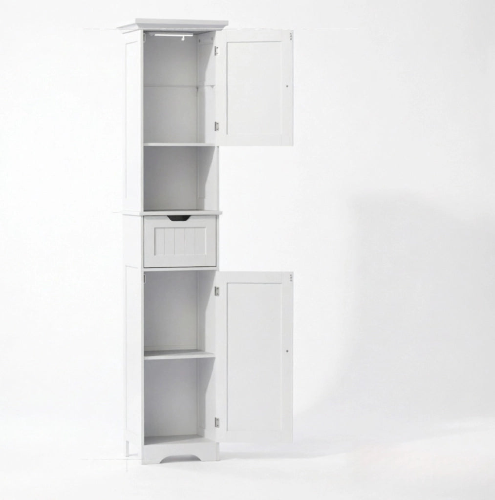 Colonna bagno stretta 40x30x170 cm con LED e cassetto