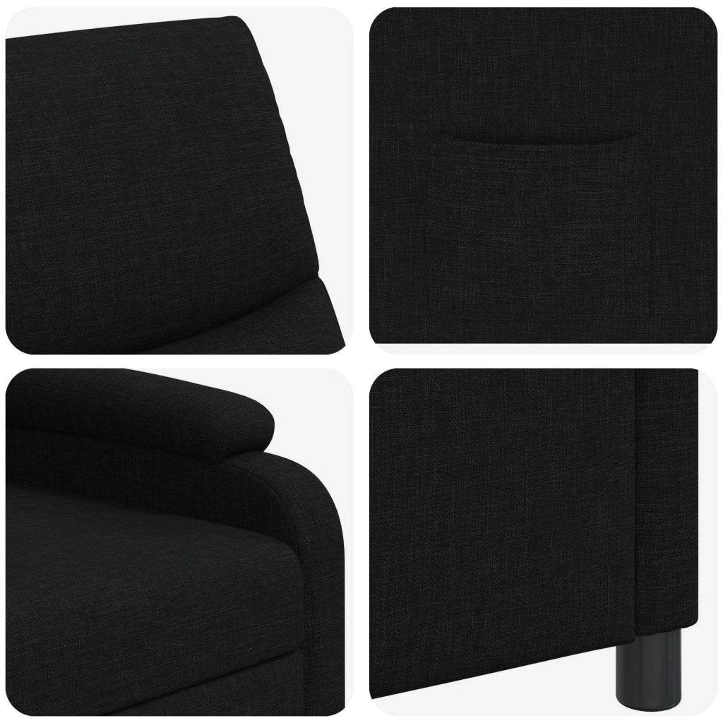 Divano Sedia-Poltrona reclinabile Nero Tessuto 330813