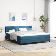 Letto con rete e materasso Blu Scuro 180x200 cm Velluto