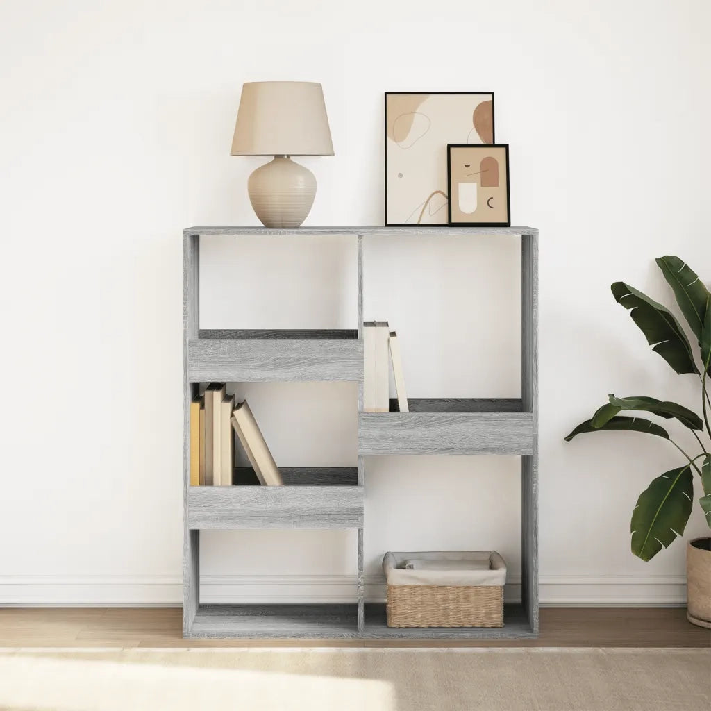 Libreria Divisorio-Scaffale per Libri-Mobile di Stoccaggio Grigio Sonoma 100x33x115 cm