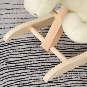 Dondolo per Bambini in Legno Cavallo in Peluche   Bianco e Rosa