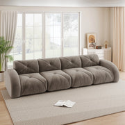 Divano modulare 4 posti senza telaio 358x95x76 cm in chenille taupe