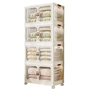 Trade Shop - Scatola Portaoggetti Contenitori Salva Spazio Quattro Strati Ruote E Coperchio -