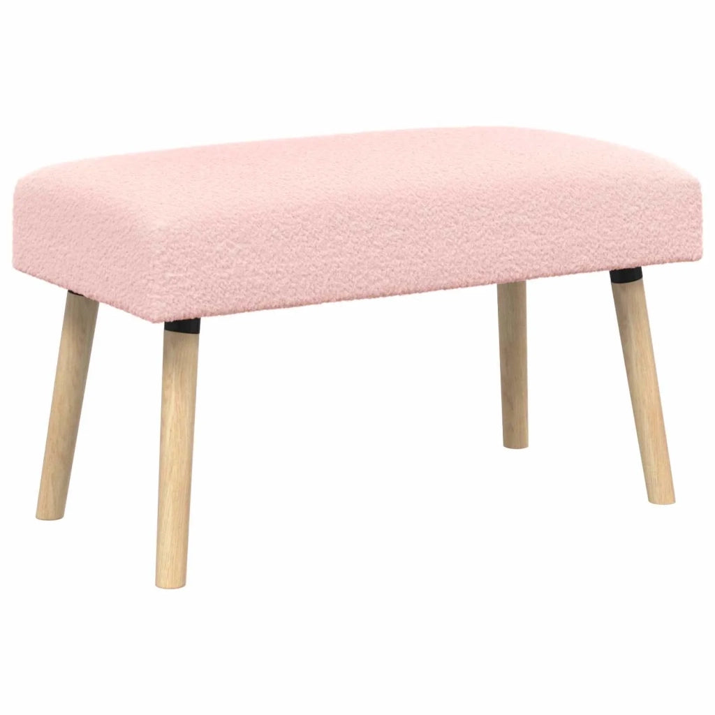 panchina Tinta unita Rosa 80 x 40 x 46 cm Bouclé 42038407