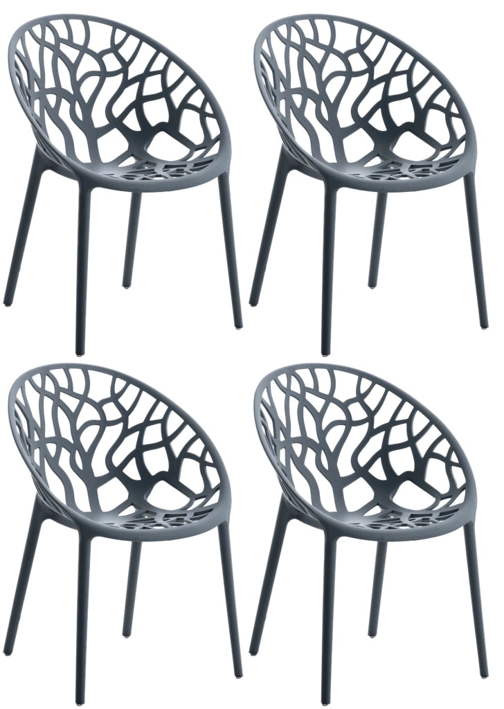 Set 4 sedie da giardino HOPE antracite