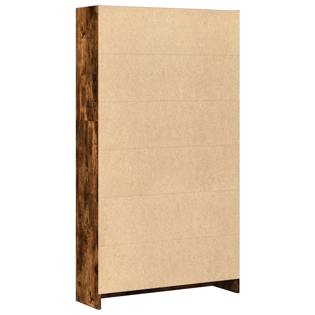 Libreria Rovere Fumo 80x24x143 cm in Legno Multistrato 857848