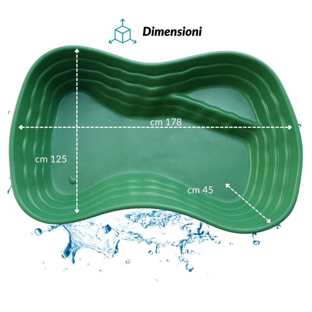 Laghetto da giardino bolsena verde con pompa crystal uvc 9 watt