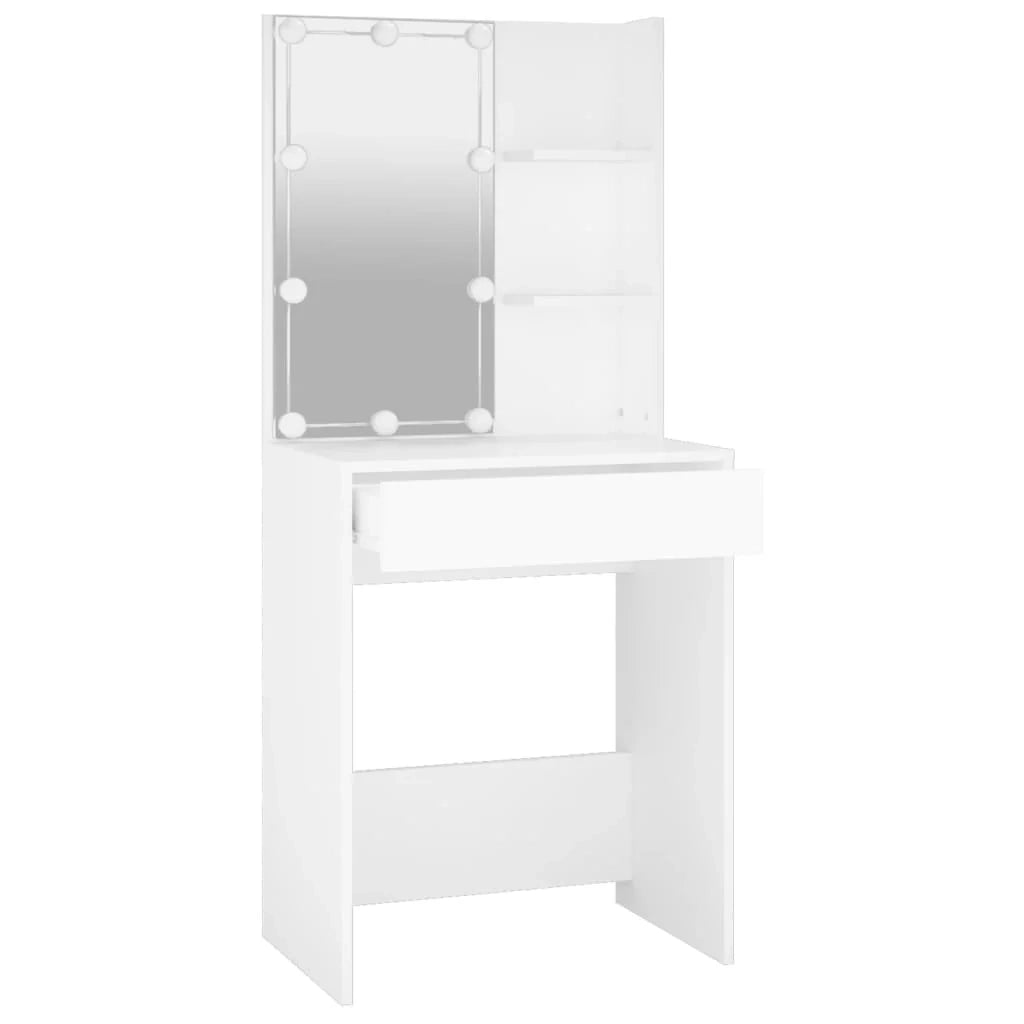 Toletta dal design contemporaneo con illuminazione a LED 60 x 40 x 140 cm bianco 02_0006244