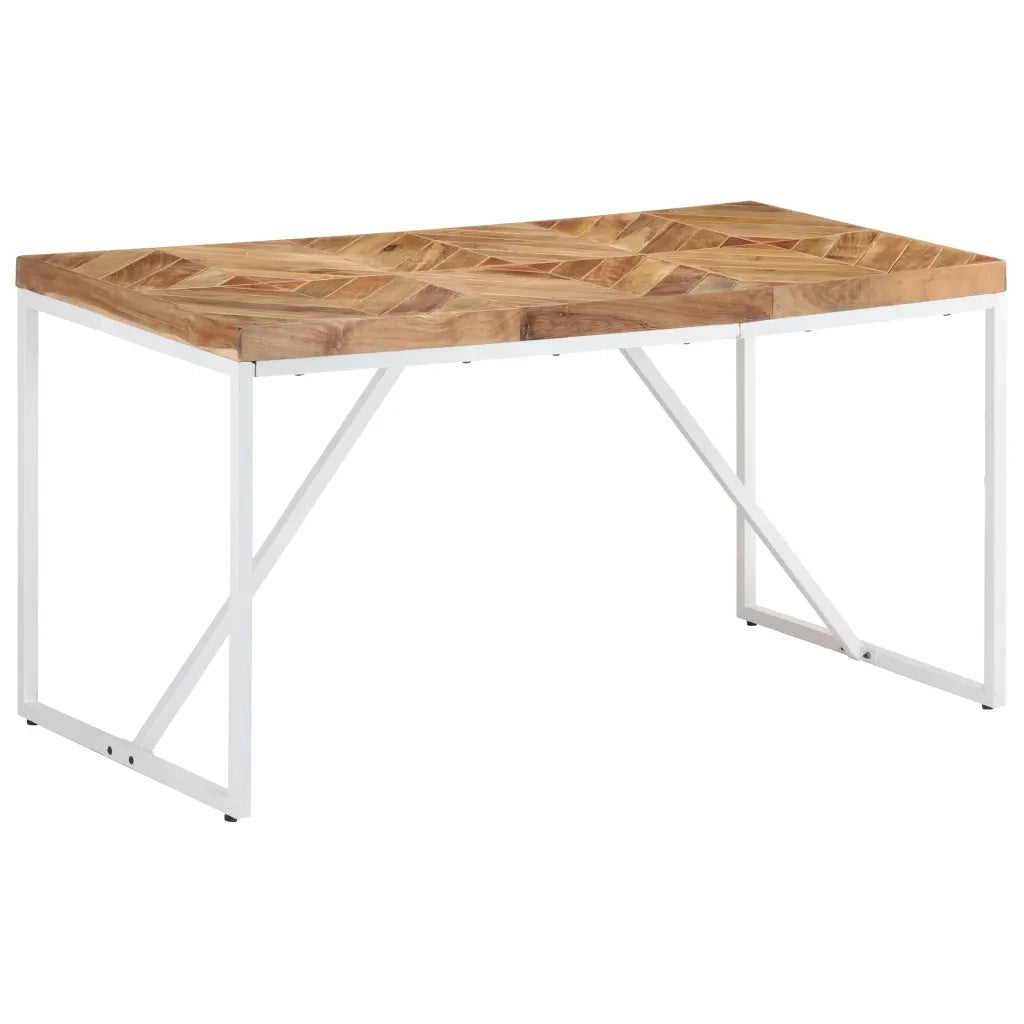 Tavolo da Pranzo 140x70x76 cm in Legno Massello Acacia e Mango