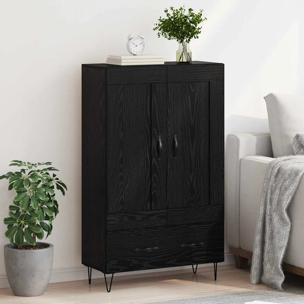 Credenza | Madia | Buffet da pranzo | Armadio da pranzo Rovere Nero 69,5 x 31 x 115 cm Legno multistrato