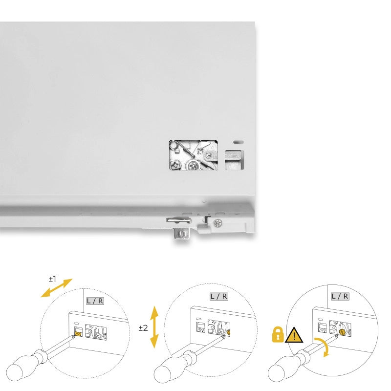 Cassetto esterno Protone 30kg, guide di estrazione totale con una chiusura soft, altezza 178mm, profondità 450mm, Acc..