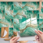 Tegelstickers a marmo 10 x 10 cm stickere per parete 20 pezzi stickere PVC pellicola per parete pellicola autoadesiva per rivestimento acqua impermeabile per cucina, armadio, mobile, tavolo