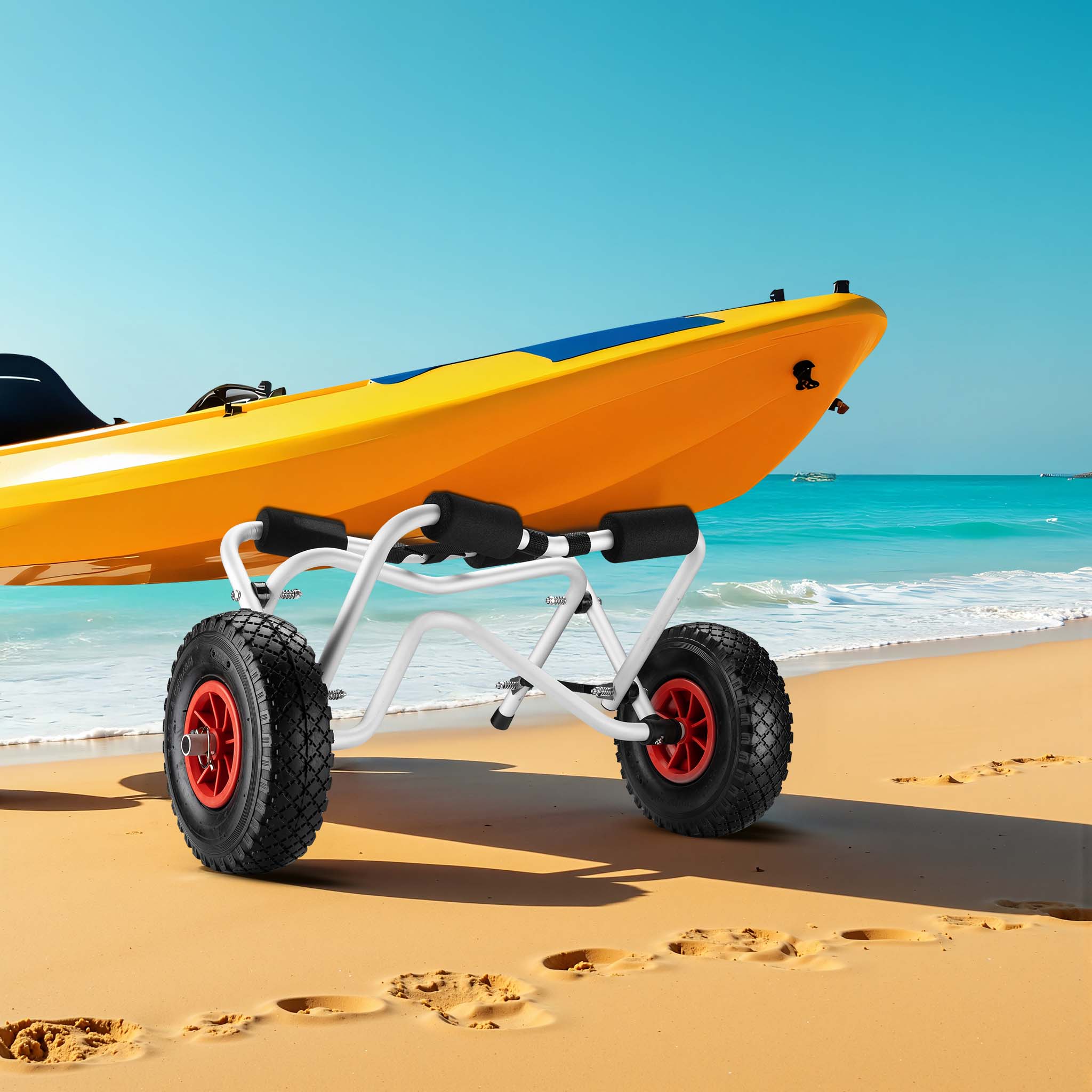 Carrello porta canoa tavola da surf barca Carrellino in alluminio per trasporto Pieghevole