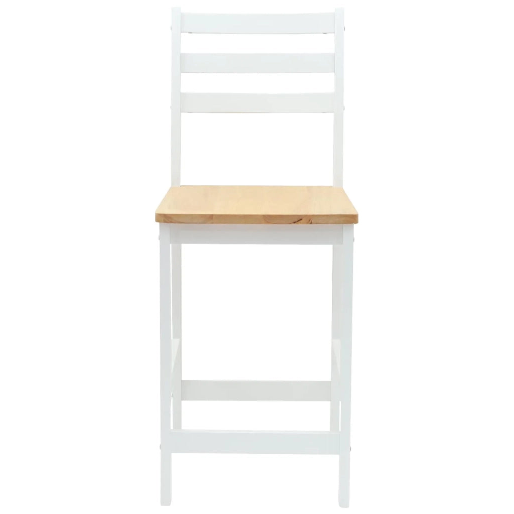 Sedie da pranzo 2 pcs Legno di gomma solido Bianco