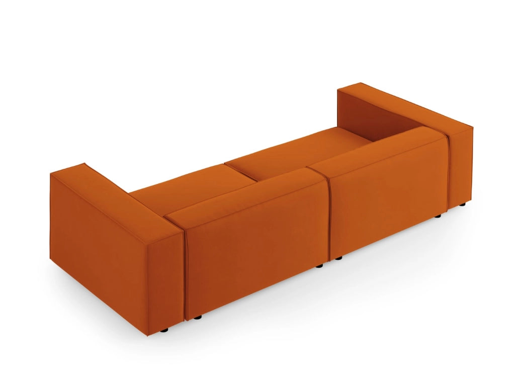 Cosmopolitan Design - Divano "Arendal" 4 posti in velluto terracotta 